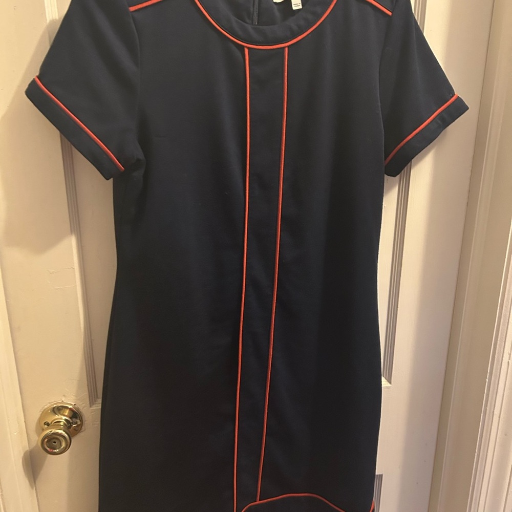 41Hawthorne stitch‎ fix Navy Blue Dress with Red Accents size 8